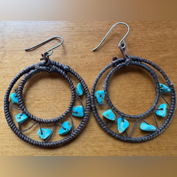 Sundance Dreamcatcher Turquoise Earrings - Picture 2 of 8